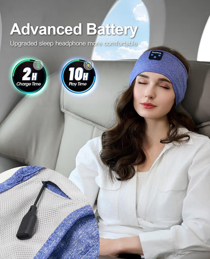 Sleep Headphones,  Bluetooth Sports Headband Headphones with Ultra-Thin HD Stereo Speakers Perfect for Sleeping,Workout,Jogging,Yoga,Insomnia, Air Travel, Meditation