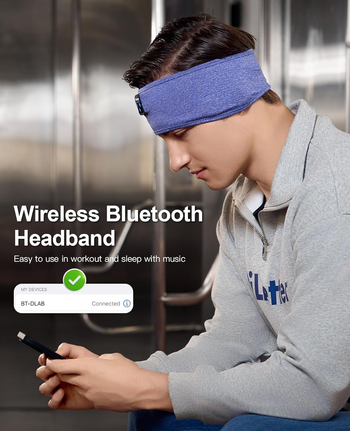 Sleep Headphones,  Bluetooth Sports Headband Headphones with Ultra-Thin HD Stereo Speakers Perfect for Sleeping,Workout,Jogging,Yoga,Insomnia, Air Travel, Meditation
